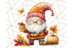 Fall Gnome PNG Clipart, Cute Autumn Gnomes with Pumpkins Product Image 4