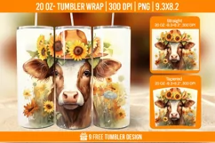 3D Highland Cow Tumbler Designs, Sublimation Wrap Product Image 1