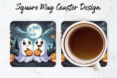 Halloween Boo Mug coaster | Coaster | Sublimation Design Product Image 1