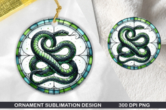 Snake Stained Glass Ornament PNG, Sublimation PNG Design Product Image 1