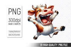Cow Clipart PNG, Farm Animals Clipart, Rustic Farm Art Product Image 1