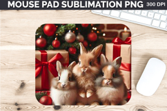 Watercolor Rabbit Mouse Pad Sublimation - Christmas PNG Product Image 1