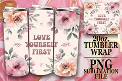 Lively smiles 20oz tumbler wrap, Flower Quote Product Image 1