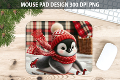 Christmas Penguin Mouse Pad Sublimation - Animal PNG Design Product Image 1