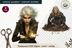 Gothic Witch Mystic Alchemy Clipart, Autumn Apothecary PNG Product Image 1