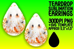 Watercolor Wicked Teardrop Earring Design Halloween PNG Product Image 1