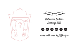Halloween Lantern Earrings SVG - Laser Cut Spooky Earrings Product Image 2
