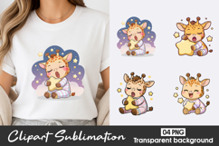 Cute Giraffe Clipart PNG Product Image 1