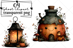 Whimsical Halloween Ghost Clipart Watercolor PNG Product Image 1