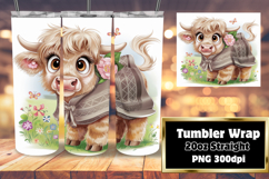 BEAUTIFUL 20oz Tumbler Artwork , Cute Cow Product Image 1