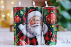 Merry Christmas Santa Tumbler Wrap | Christmas Wrap Product Image 1