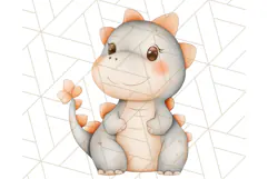 Cute Pastel Dinosaur Clipart PNG for Nursery Art, Baby Decor Product Image 4