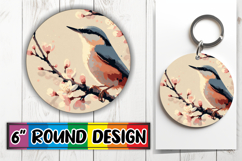 Timeless Round Keychains PNG, Birds Product Image 1