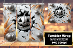 Inspired 20oz Tumbler Wrap Template , 3D Pumpkin Product Image 1