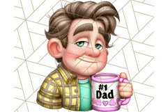 Father's Day Clipart PNG, Funny Dad Cartoon Clip Art Product Image 4