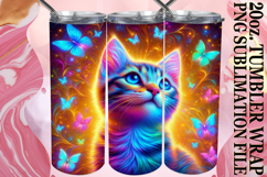 Joyful nights 20oz tumbler wrap, Cat Product Image 1