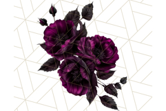 Gothic Floral PNG, Dark Aesthetic Flowers Clipart Print Product Image 4