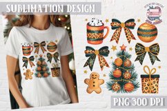 Christmas Coquette Bow PNG Holidays Funny Watercolor Product Image 1