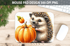 Hedgehogs Mouse pad Sublimation - Thanksgiving Animal PNG Product Image 1