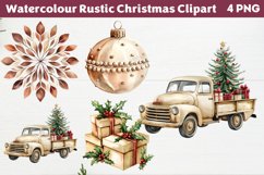 Watercolour Rustic Christmas Clipart PNG Product Image 1