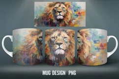 Lion Mug Wrap Sublimation Designs|Impasto Painting Mug Wra Product Image 4