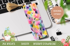 Watercolor Flowers Bookmark, Abstract Bookmark Design Product Image 1
