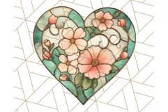 Stained Glass Heart PNG Clipart in Pastel and Bright Colors Product Image 4