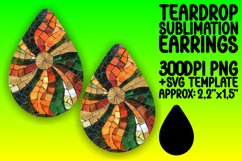 Glitter Flower Teardrop Earring Art Product Image 1