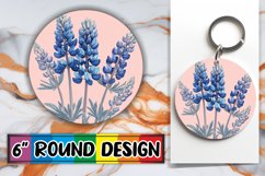 Stylish Circle Design for Keychains , Beauty Flower Product Image 1