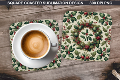 Christmas Coaster Sublimation, Christmas Coaster PNG Design Product Image 1