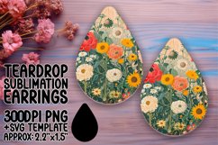 Stylish Floral Teardrop Earring Variety PNG Product Image 1