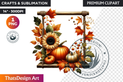Autumn Rustic Harvest Fall clipart PNG Pumpkin thanksgiving Product Image 1