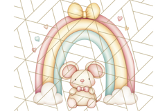 Pastel Plushie Rainbow Clipart PNG, Nursery Baby Animals Png Product Image 4