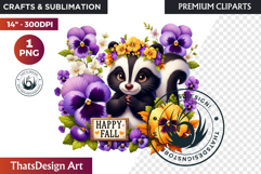 Autumn Cute animals with sign clipart Pumpkin thanksgiving Product Image 1