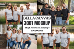 Bella Canvas 3001 Family Group Mockup | Matching T-Shirt Fla Product Image 1