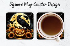 Halloween Crow Mug coaster | Coaster | Sublimation Design Product Image 1