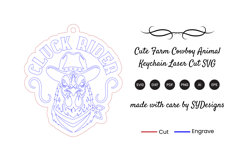 Cute Farm Cowboy Animal Keychain SVG Product Image 2
