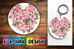 Floral Heart Round Design for Sublimation 11oz 15oz PNG Product Image 1