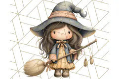 Spooky Little Witches Halloween Clipart PNG Product Image 4