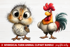 Whimsical Farm Animal Clipart | Cute Farm Animals PNG Set Product Image 1