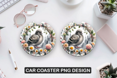 Pigeon Car Coaster Sublimation| Animal Coaster PNG Product Image 1