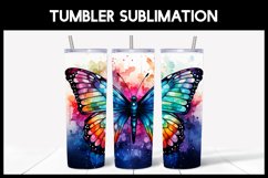 Watercolour butterfly tumbler wrap | Tumbler Sublimation Product Image 1