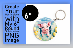 Whimsical Round Design Keychain PNG , Animals In Wall Product Image 1