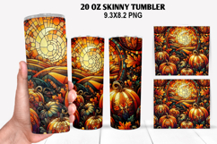 Pumpkins Skinny Tumbler 20oz Wrap Design, Halloween Tumbler Product Image 1