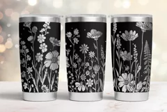 20oz Tumbler laser svg Floral wrap| Wildflowers pattern Product Image 5