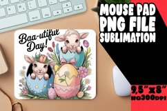 Cheerful Mouse Mat Sublimation PNG, Cute Easter Product Image 1
