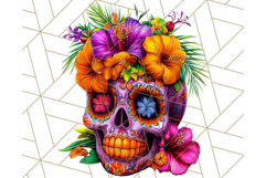 Bright Sugar Skull PNG Clipart, Halloween Colorful Skull Png Product Image 4