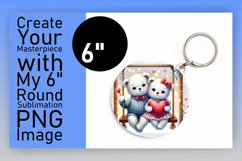 Artistic Circle PNG Coaster Design , Valentine Bear Product Image 1