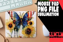 Patriot&#039;s Path: American Flag Butterfly Mouse Mat Product Image 1