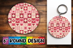 Cozy Round Car Coaster Magic, Valentine's Pattern Product Image 1